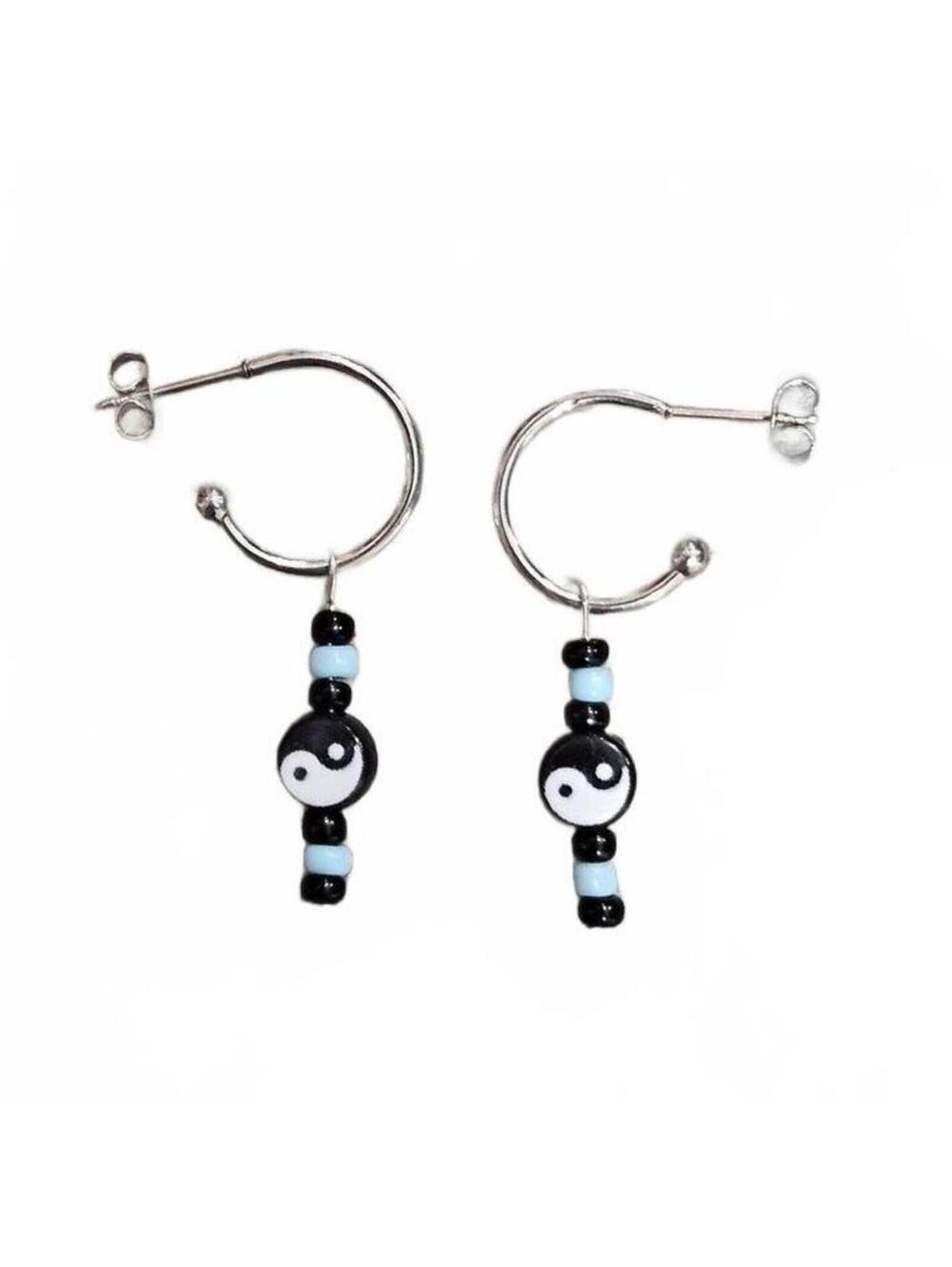 JB Balance Hoop Earrings Handmade Yin Yang Jewelry Made to Order